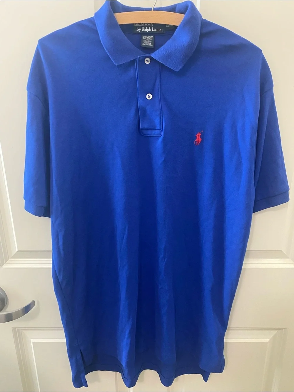 Ralph Lauren Men’s Polo Shirt in Bright Blue with Red Pony